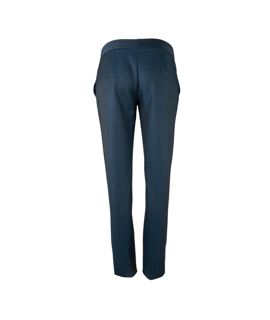 STELLA MCCARTNEY Темно-синие шерстяные брюки узкие, фото 3