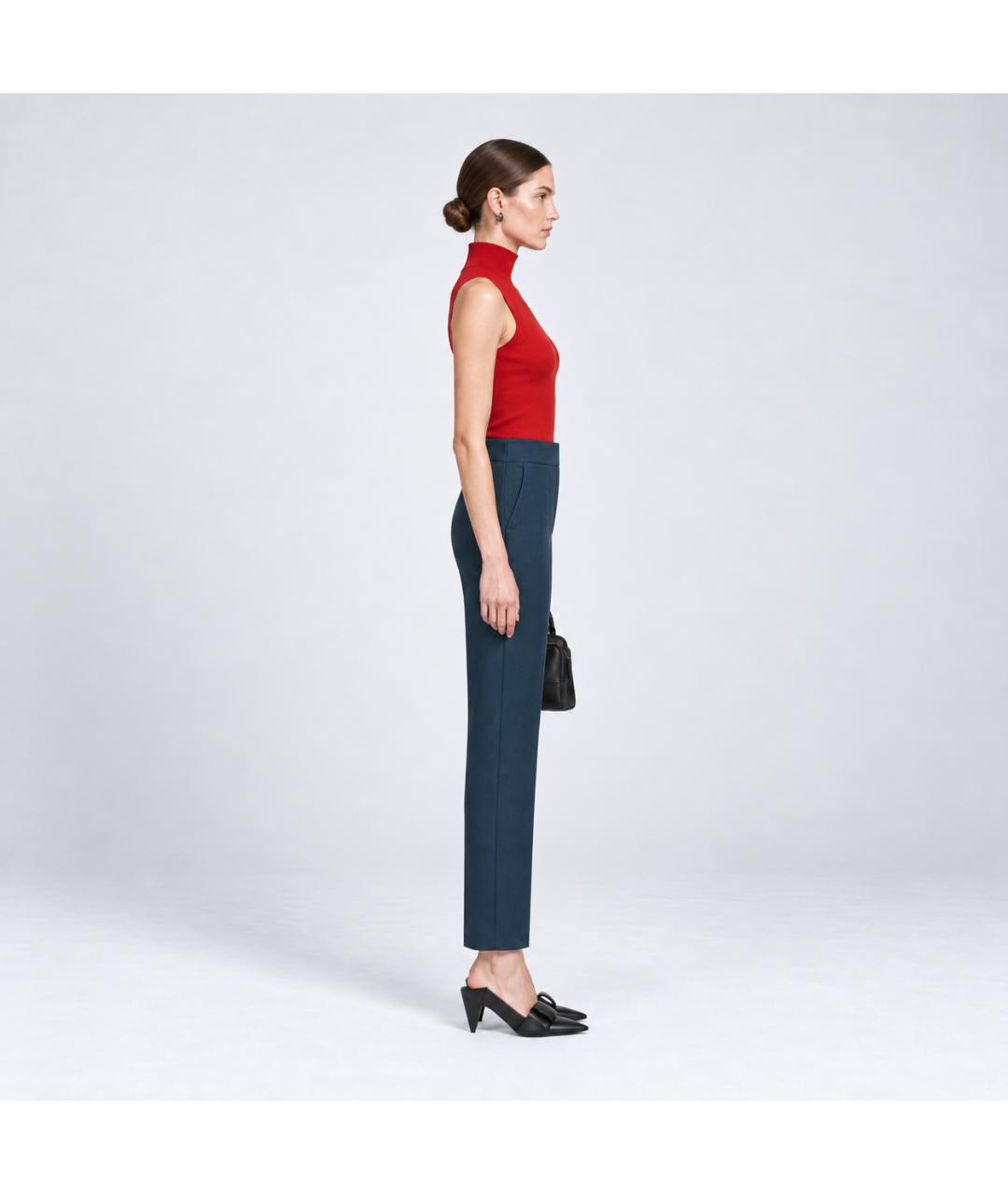 STELLA MCCARTNEY Темно-синие шерстяные брюки узкие, фото 8
