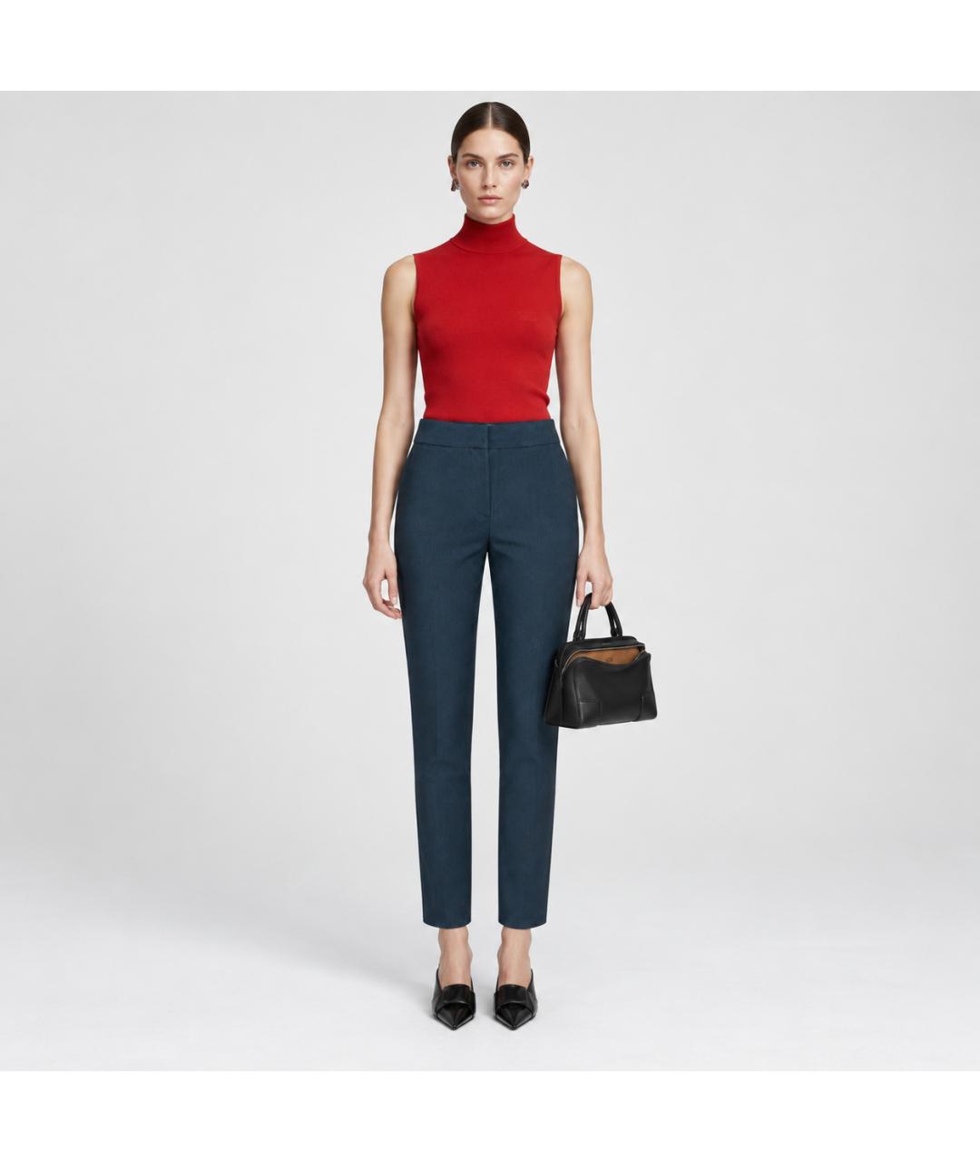 STELLA MCCARTNEY Темно-синие шерстяные брюки узкие, фото 6
