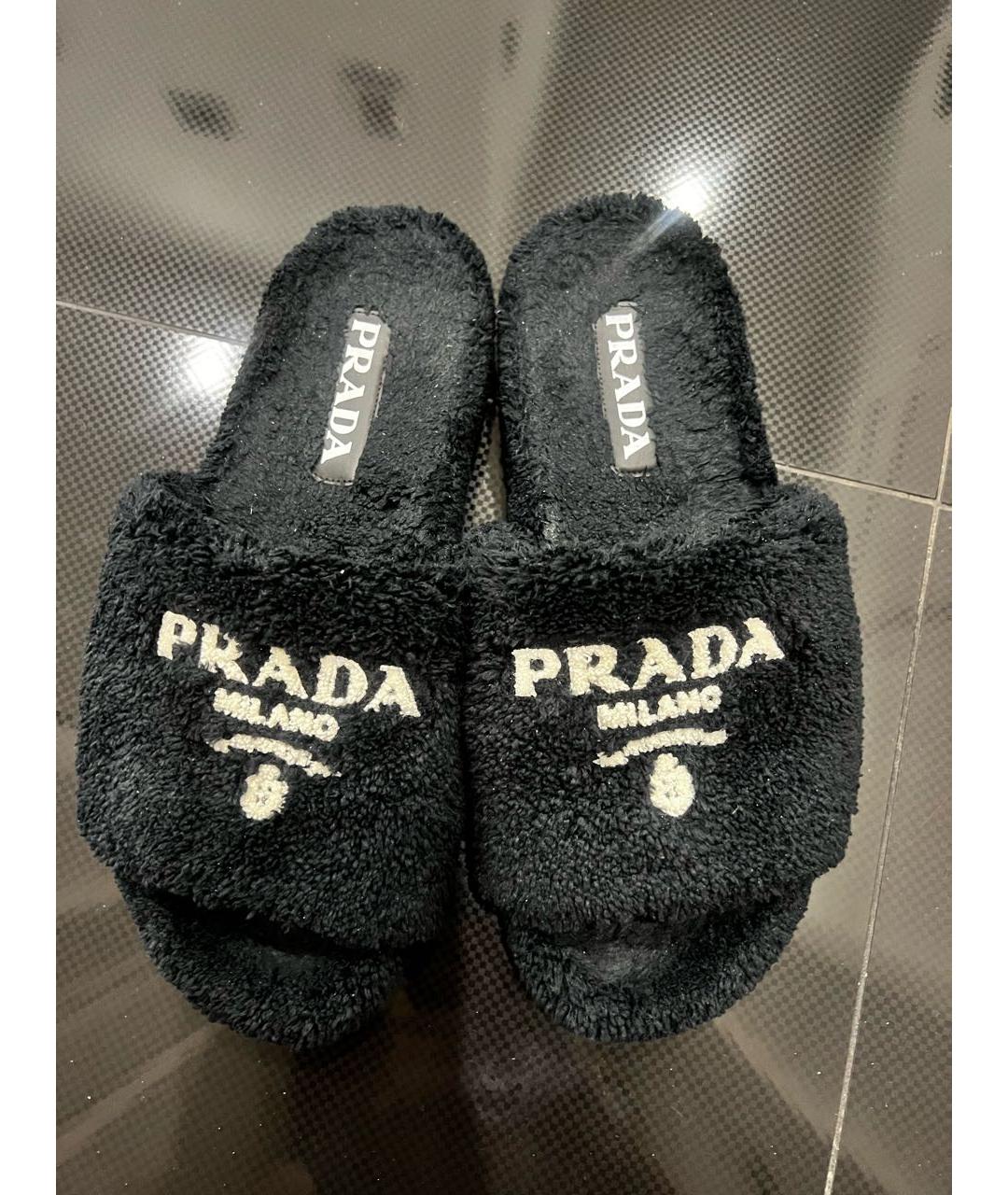 PRADA Черные шлепанцы, фото 3