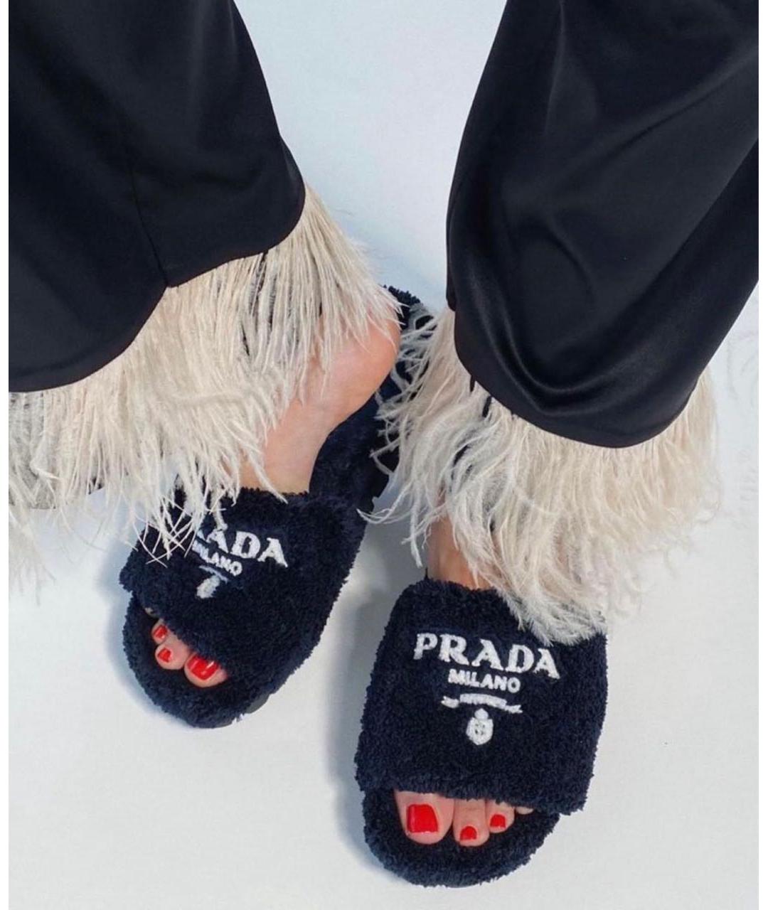 PRADA Черные шлепанцы, фото 2