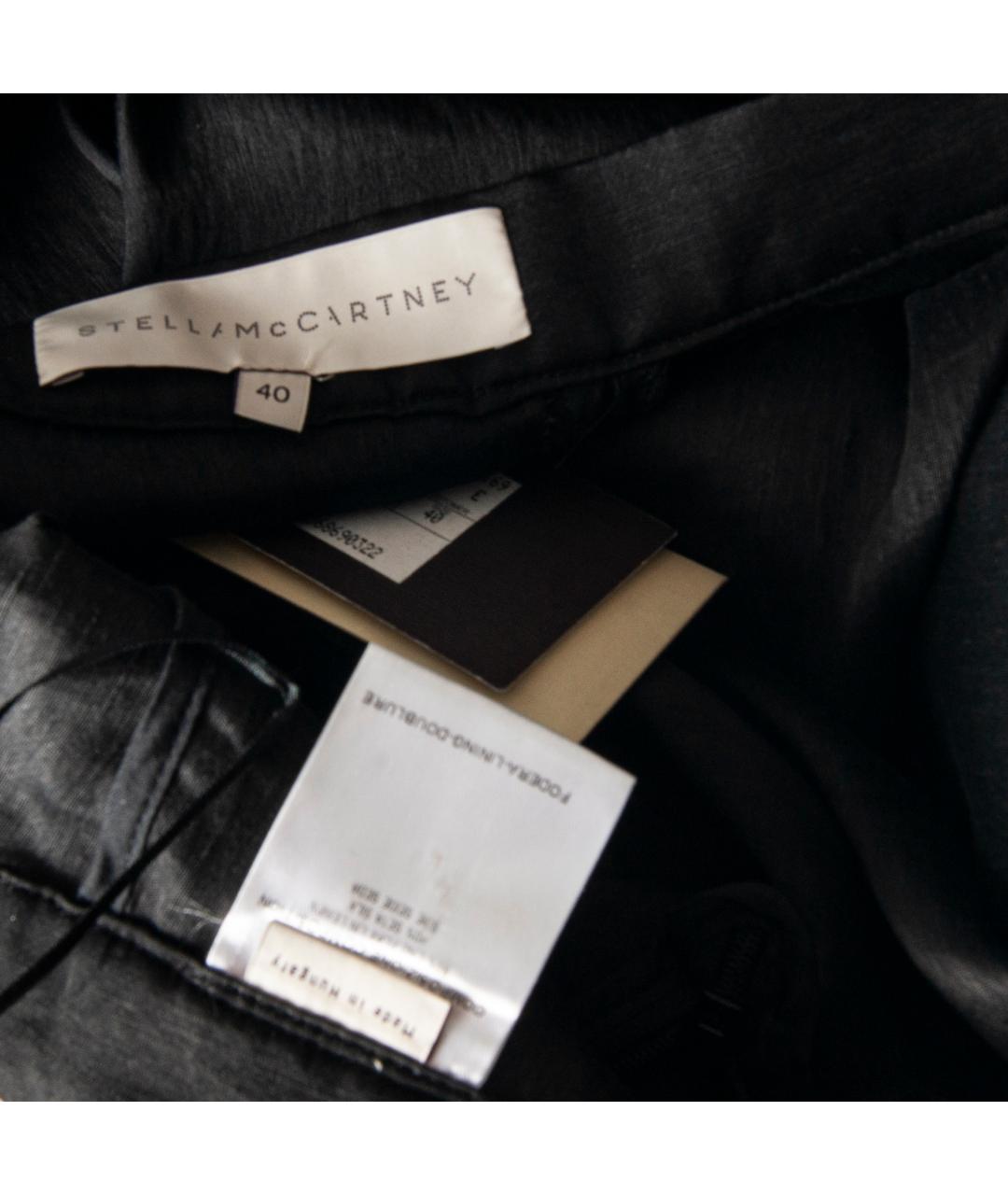 STELLA MCCARTNEY Черные льняные брюки широкие, фото 4