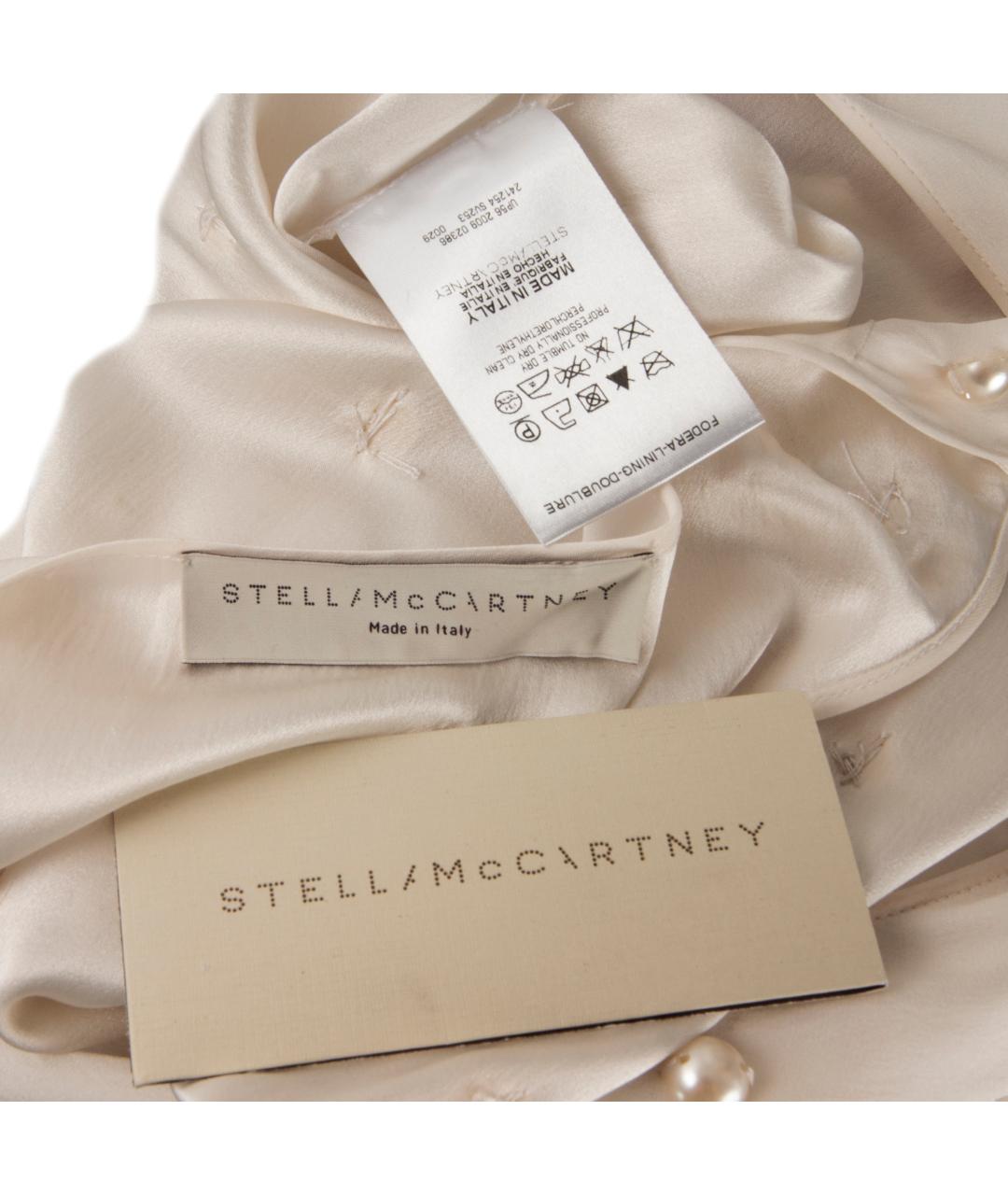 STELLA MCCARTNEY Белое шелковое коктейльное платье, фото 4
