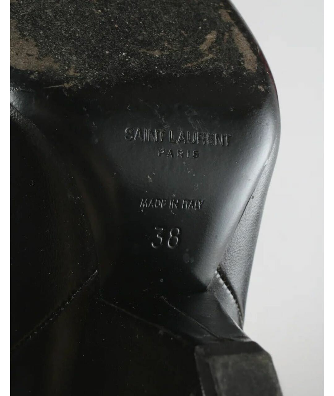 SAINT LAURENT Черные кожаные ботфорты, фото 4