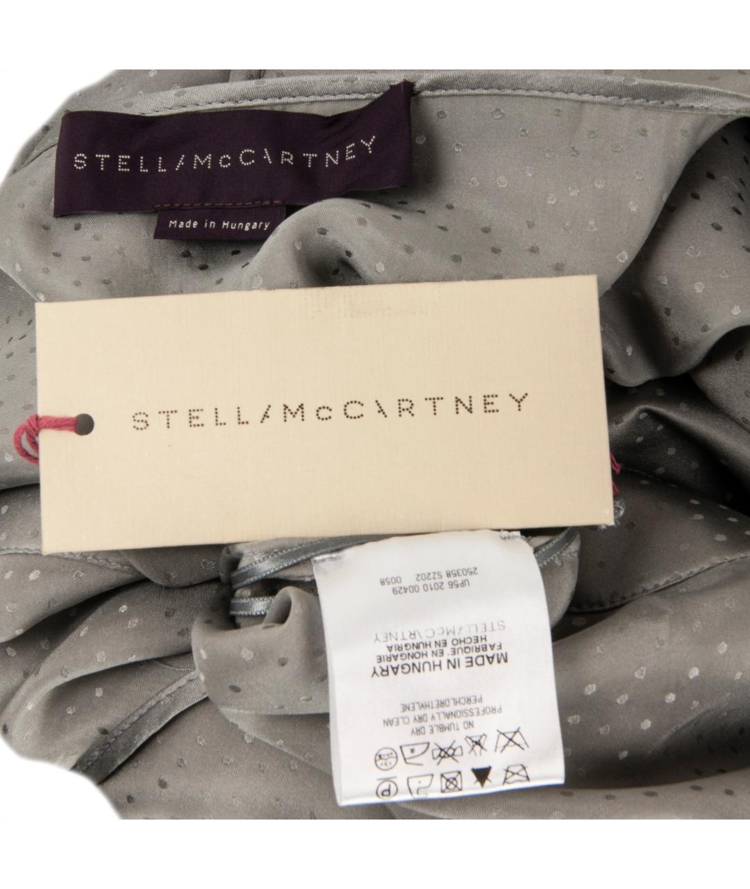 STELLA MCCARTNEY Серебряное шелковое коктейльное платье, фото 4