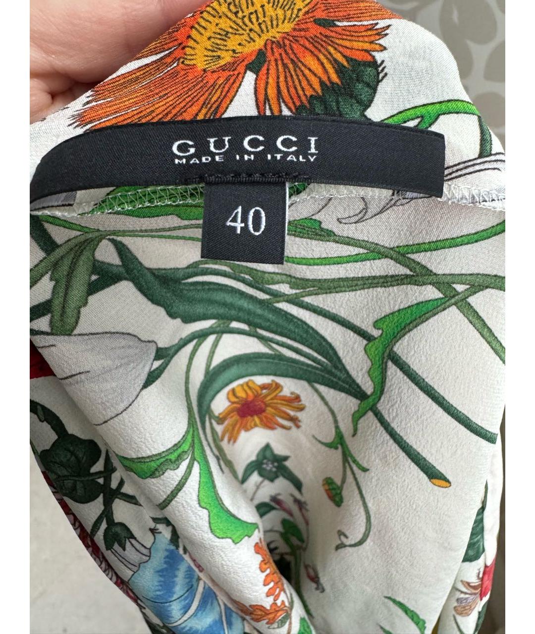 GUCCI Мульти шелковая блузы, фото 3