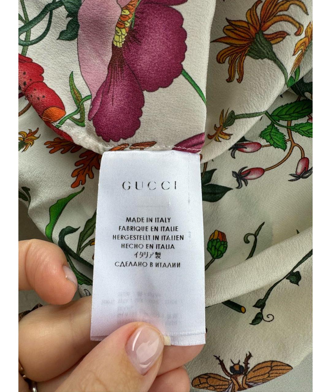 GUCCI Мульти шелковая блузы, фото 5