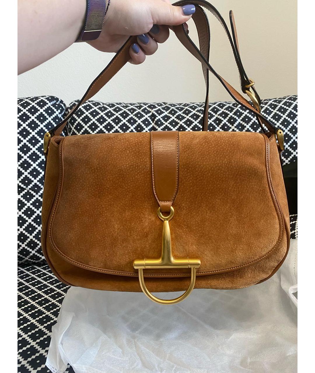 GUCCI Оранжевая замшевая сумка через плечо, фото 9