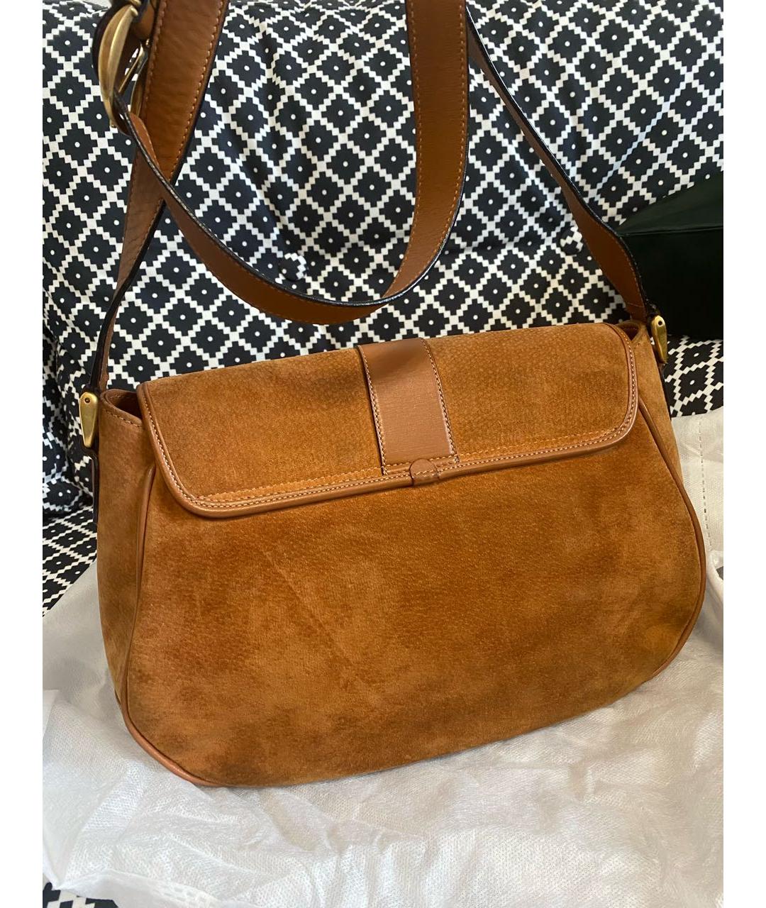 GUCCI Оранжевая замшевая сумка через плечо, фото 3