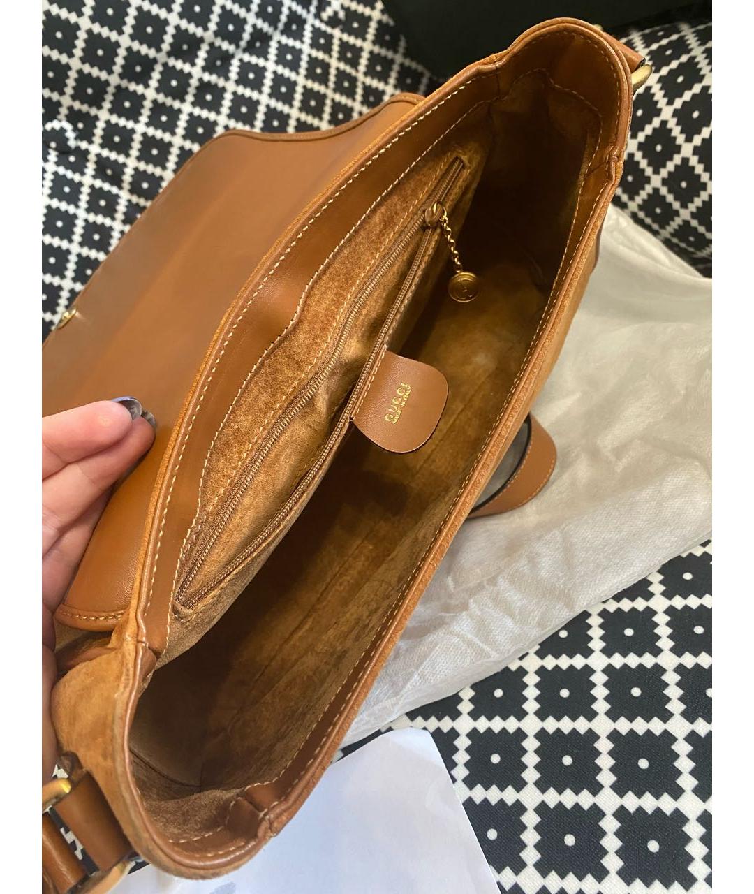 GUCCI Оранжевая замшевая сумка через плечо, фото 4