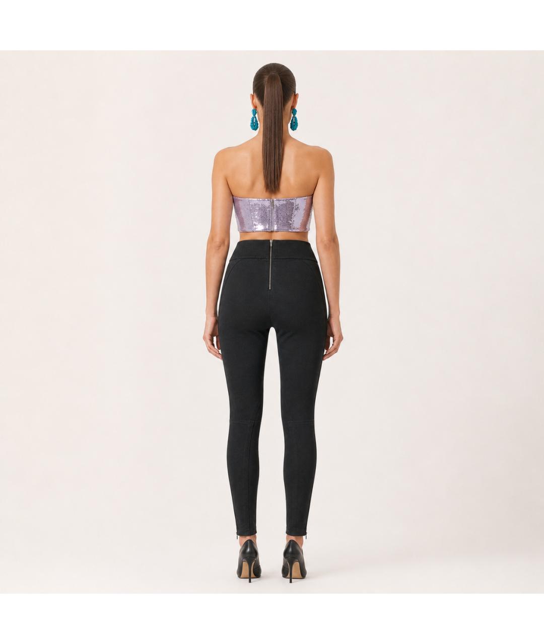 STELLA MCCARTNEY Черные хлопковые брюки узкие, фото 8