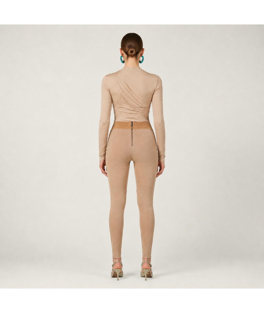 STELLA MCCARTNEY Бежевые хлопковые брюки узкие, фото 8