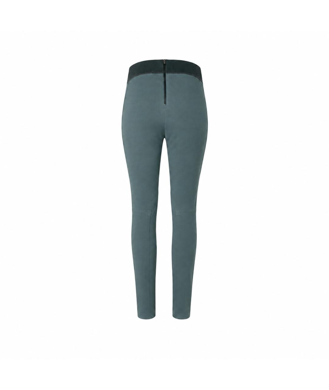 STELLA MCCARTNEY Бирюзовые хлопковые брюки узкие, фото 4