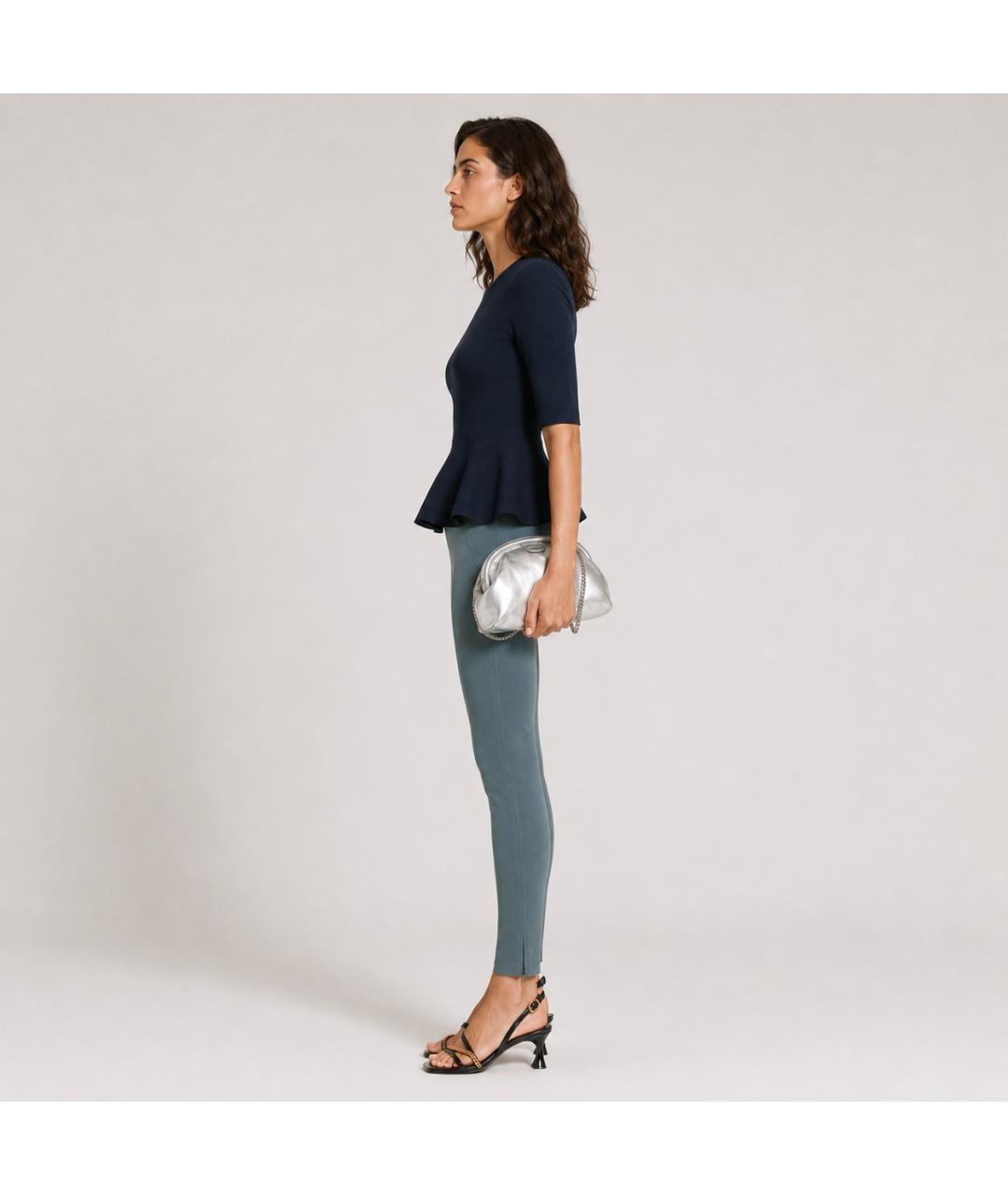 STELLA MCCARTNEY Бирюзовые хлопковые брюки узкие, фото 8