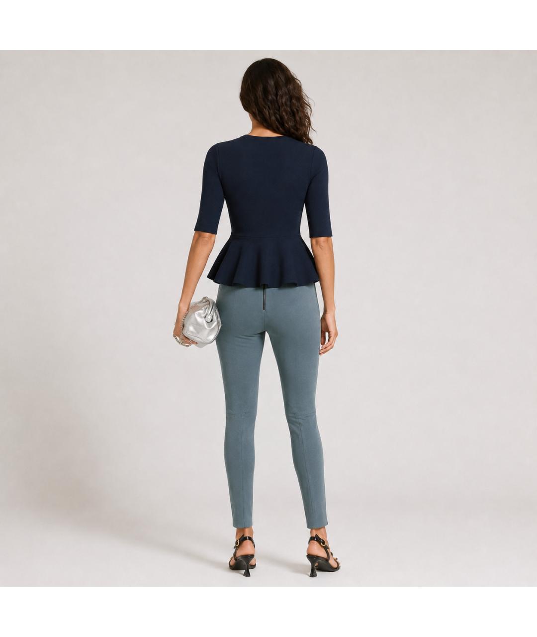 STELLA MCCARTNEY Бирюзовые хлопковые брюки узкие, фото 7