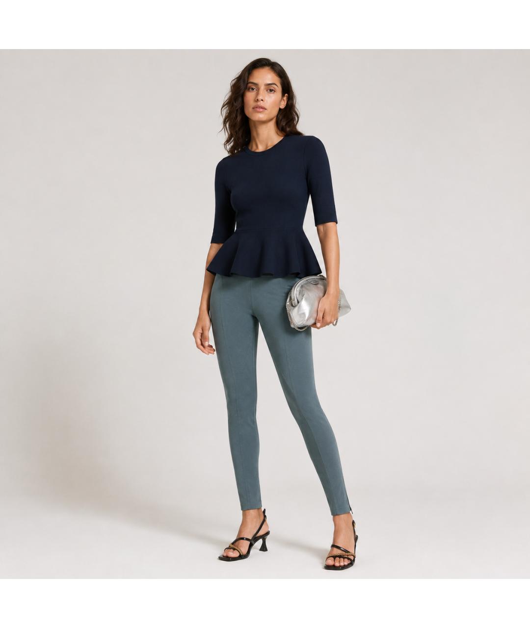 STELLA MCCARTNEY Бирюзовые хлопковые брюки узкие, фото 6
