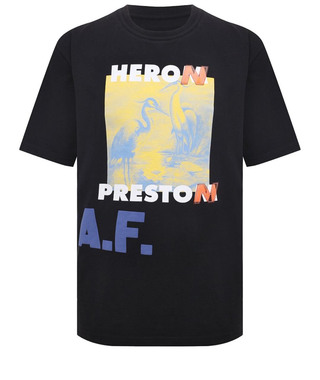 HERON PRESTON Черная хлопковая футболка, фото 1