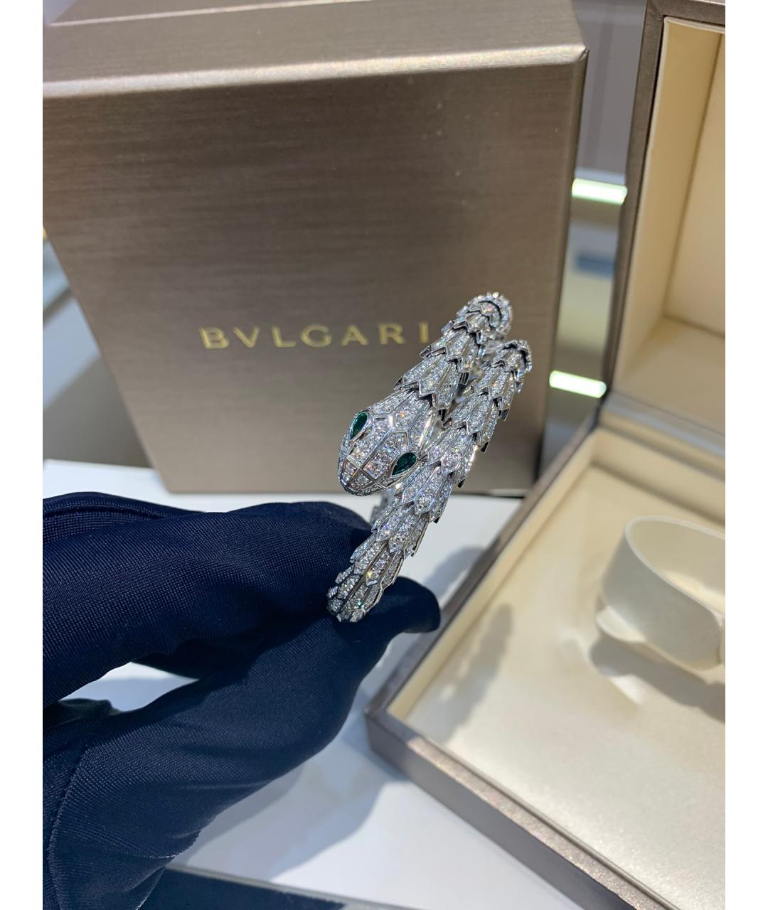 BVLGARI Серебрянный браслет из белого золота, фото 2