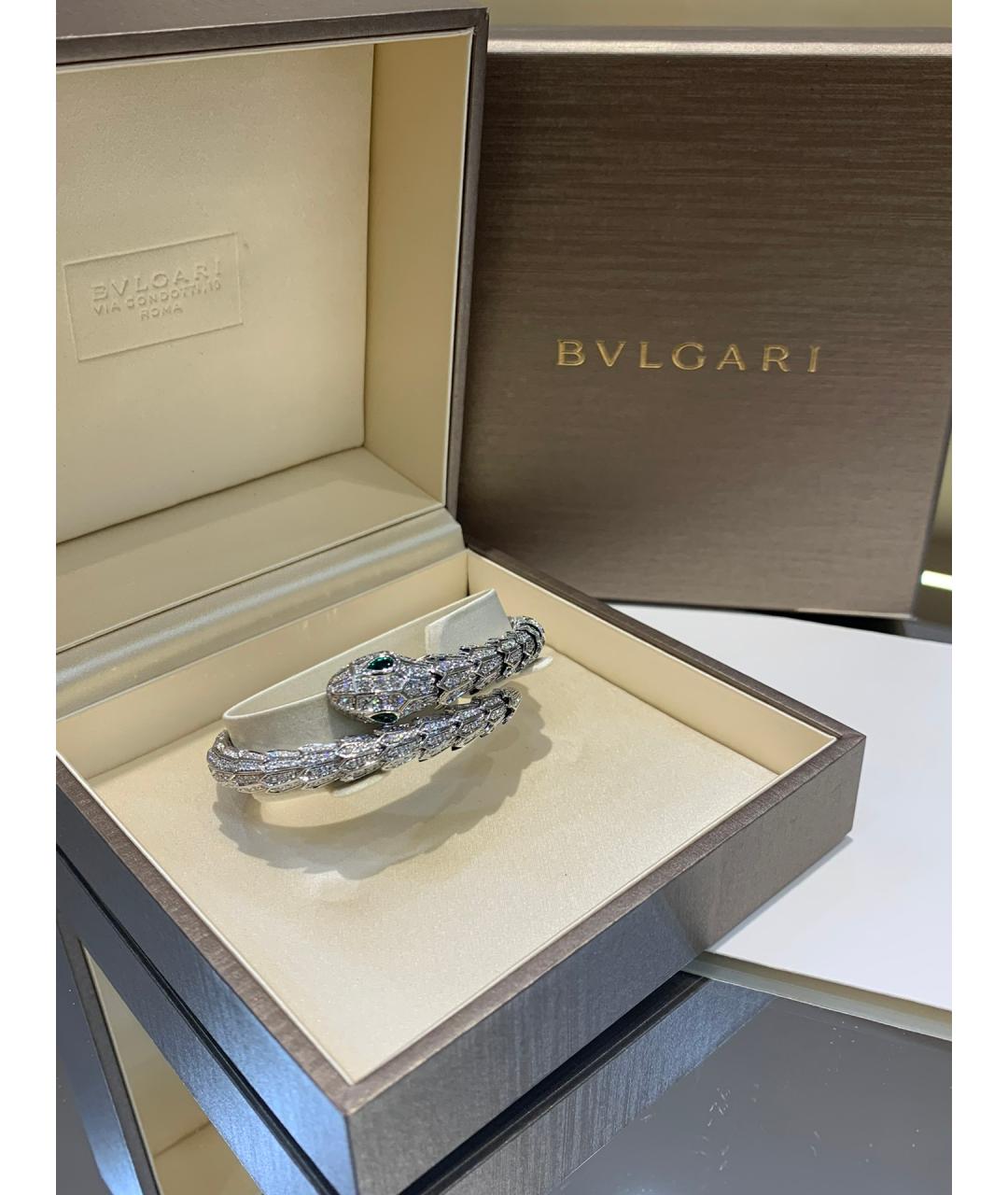 BVLGARI Серебрянный браслет из белого золота, фото 3