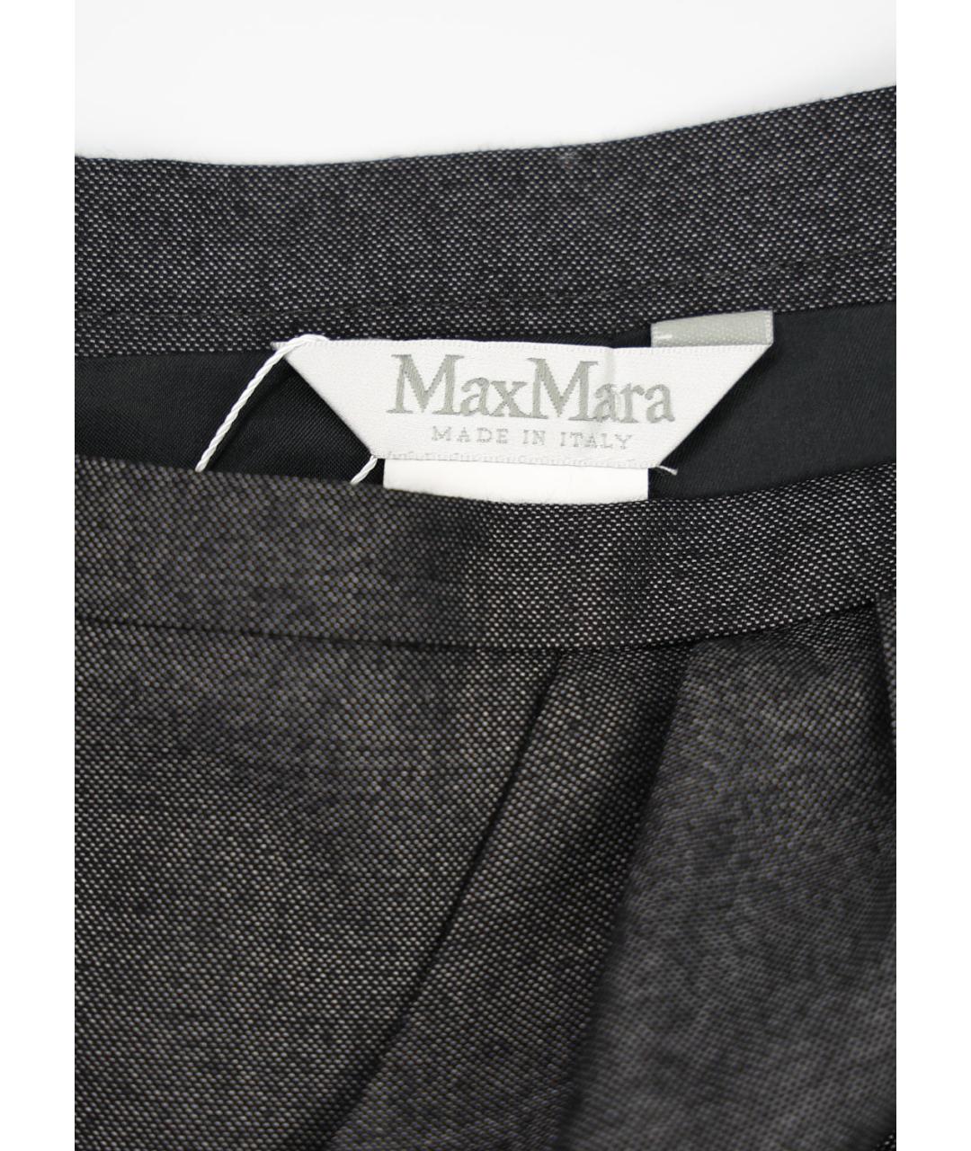 MAX MARA Серая шерстяная юбка миди, фото 3