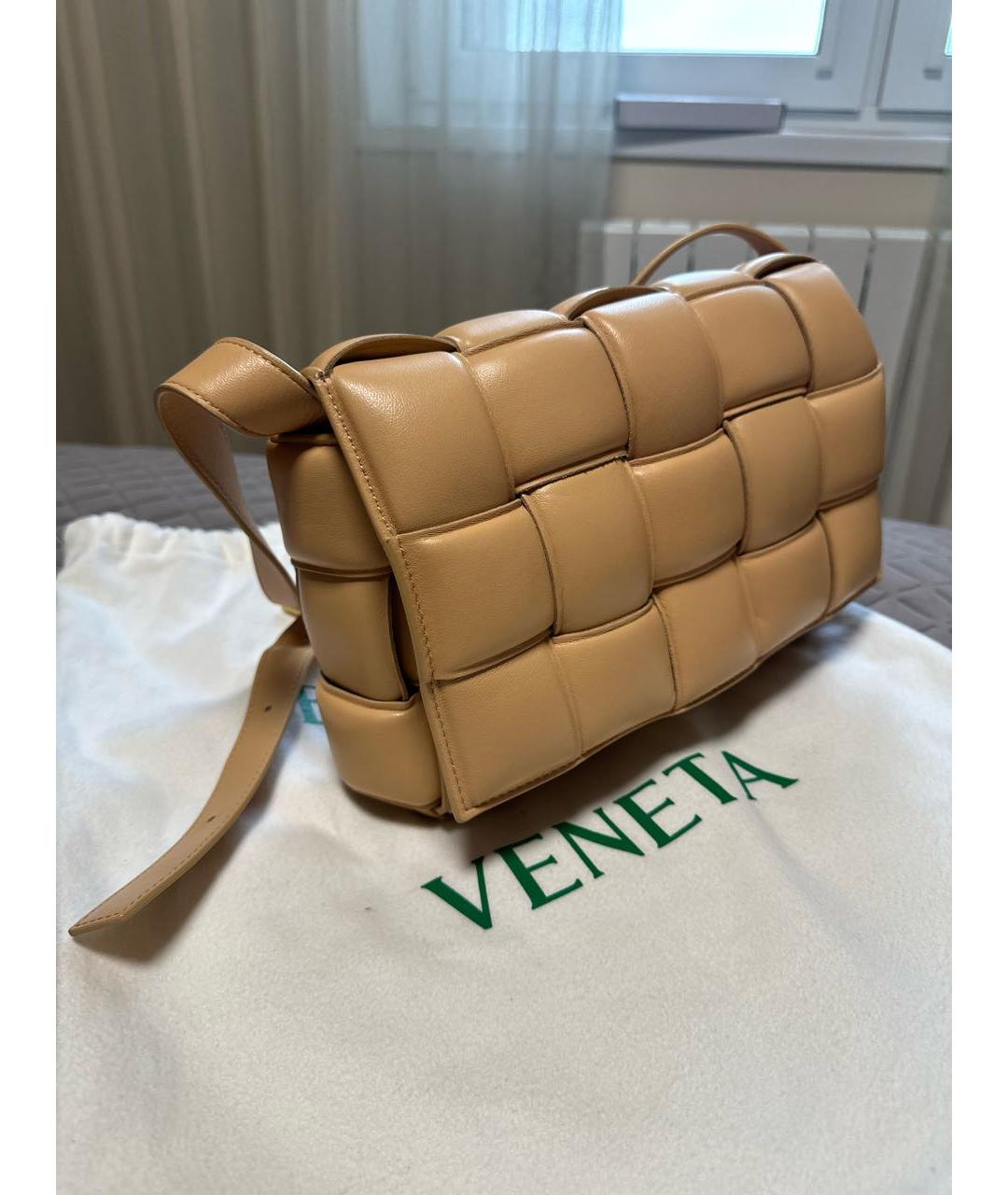 BOTTEGA VENETA Бежевая кожаная сумка через плечо, фото 2