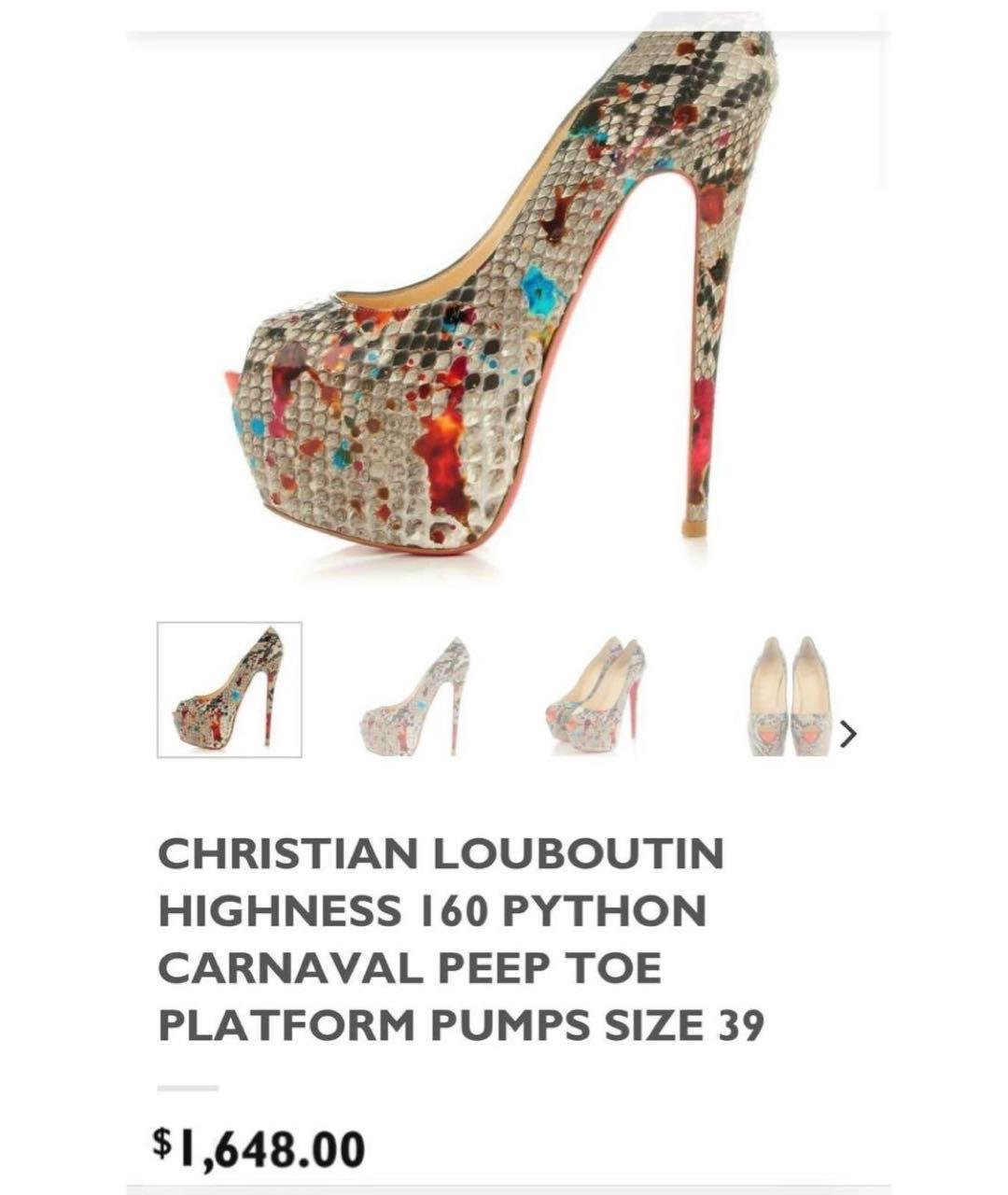 CHRISTIAN LOUBOUTIN Мульти туфли из экзотической кожи, фото 5