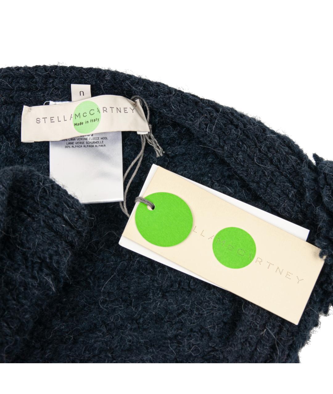 STELLA MCCARTNEY Темно-синий шерстяной шарф, фото 4