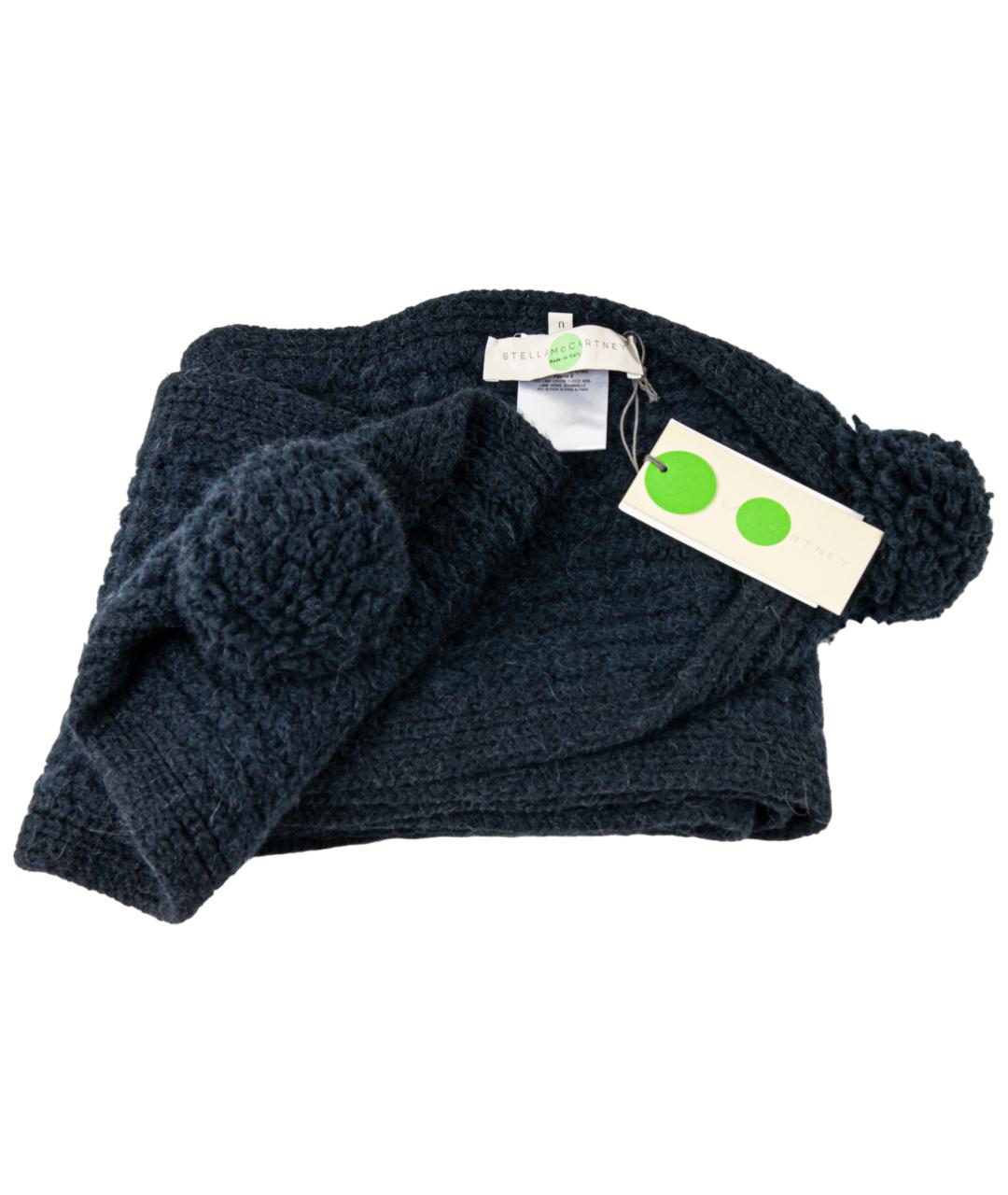 STELLA MCCARTNEY Темно-синий шерстяной шарф, фото 3