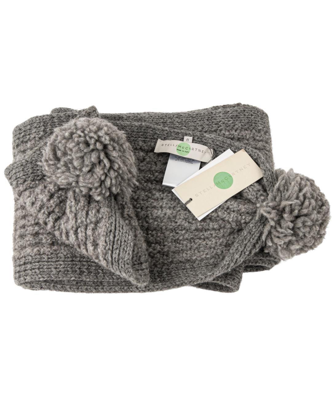 STELLA MCCARTNEY Серый шерстяной шарф, фото 3