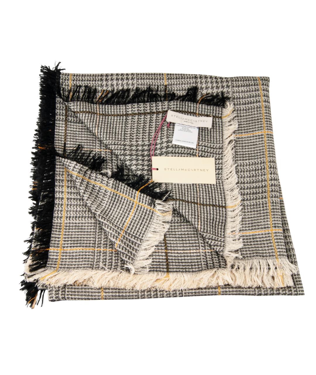 STELLA MCCARTNEY Серый шелковый шарф, фото 3