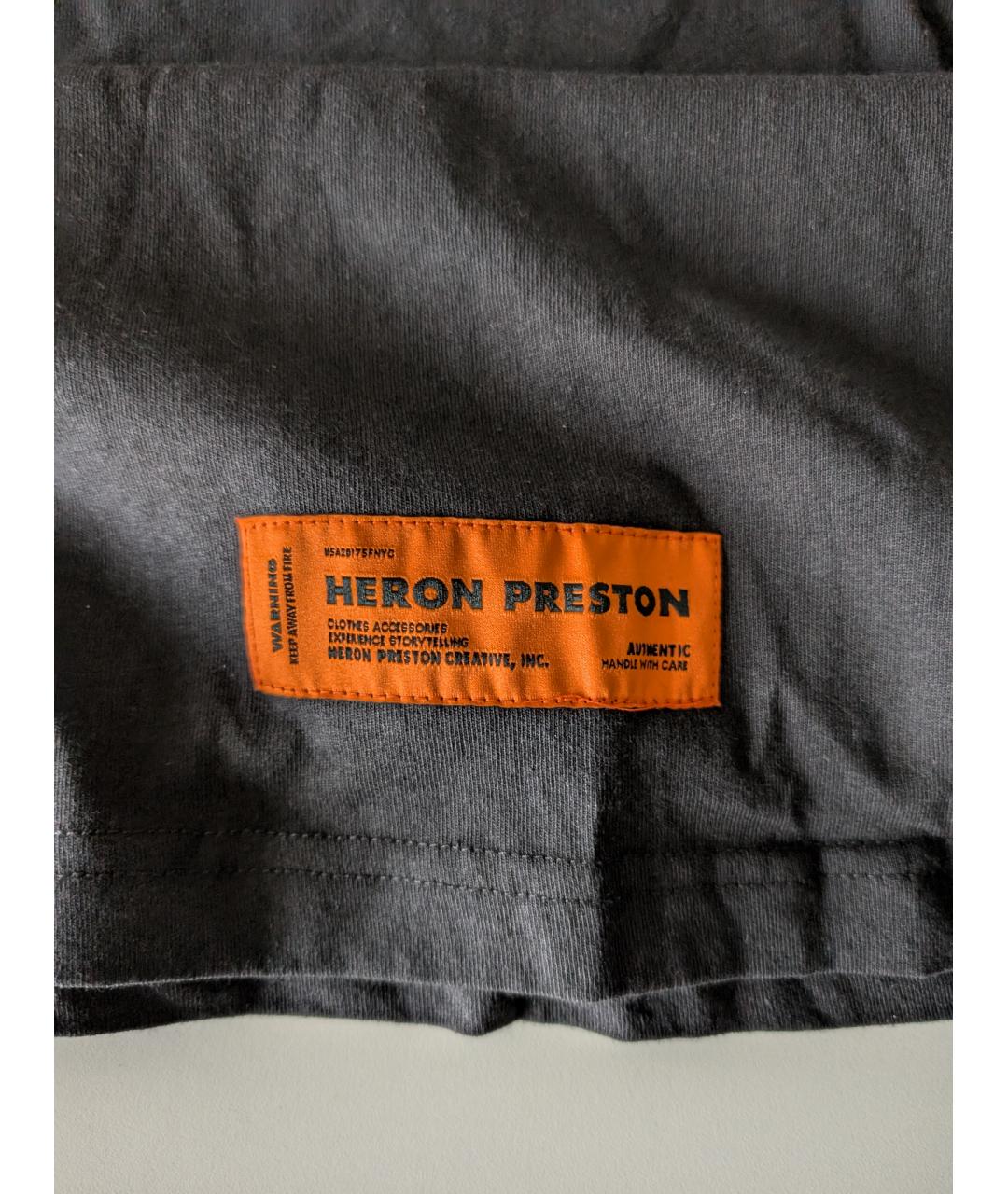 HERON PRESTON Черная хлопковая футболка, фото 4