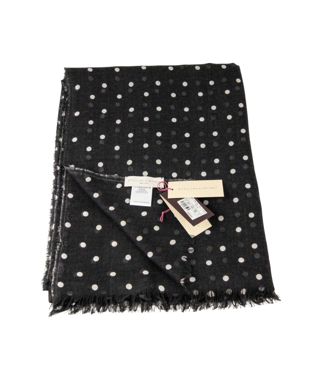 STELLA MCCARTNEY Черный шелковый шарф, фото 3