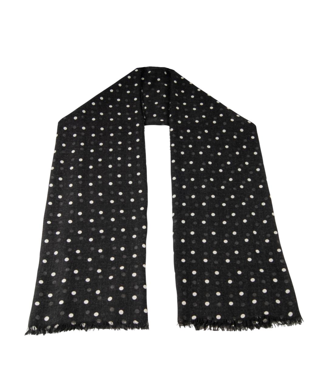 STELLA MCCARTNEY Черный шелковый шарф, фото 1