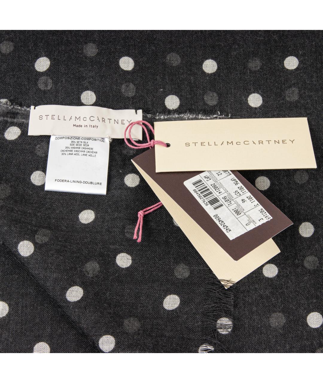 STELLA MCCARTNEY Черный шелковый шарф, фото 4