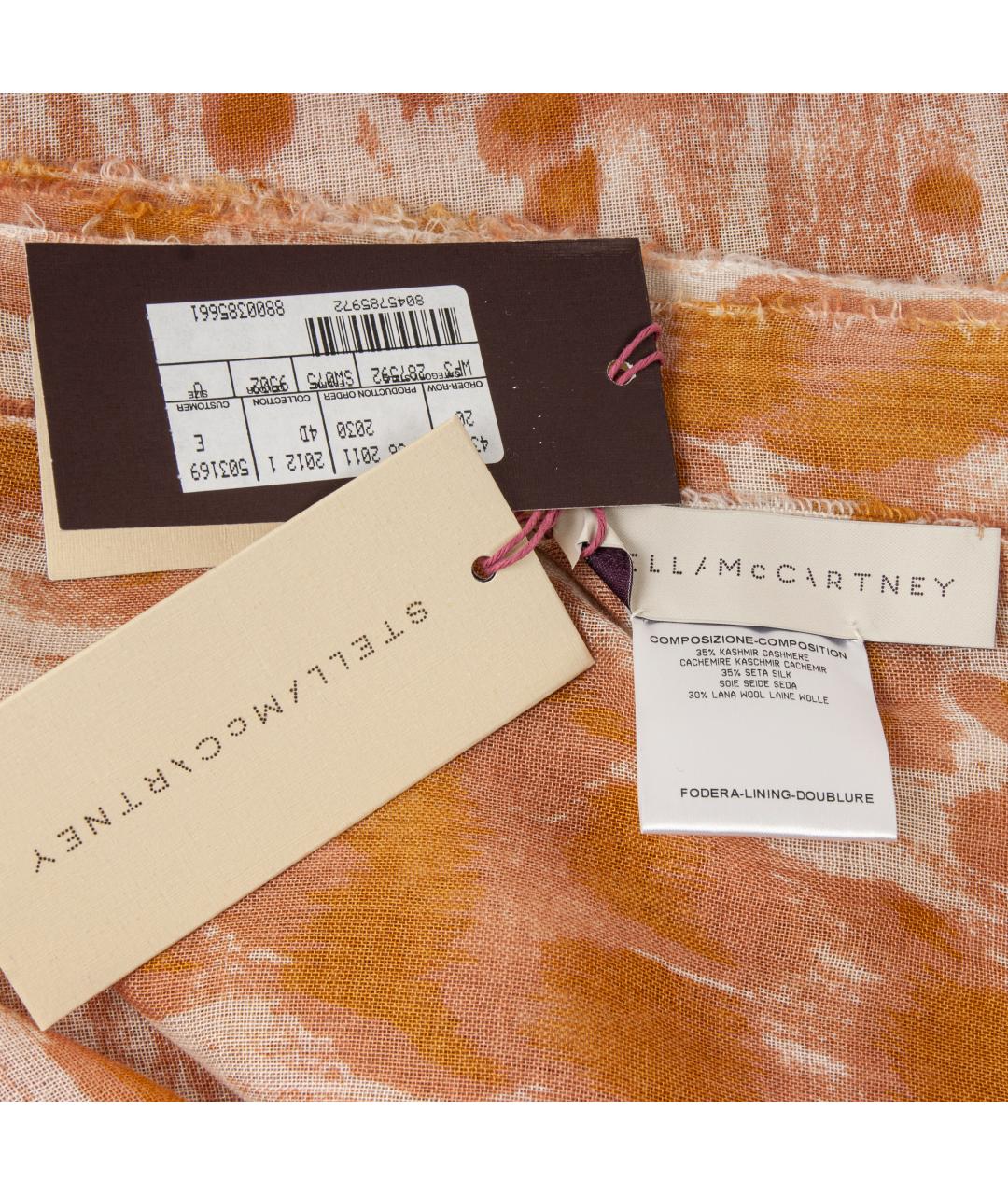 STELLA MCCARTNEY Оранжевый шелковый шарф, фото 4