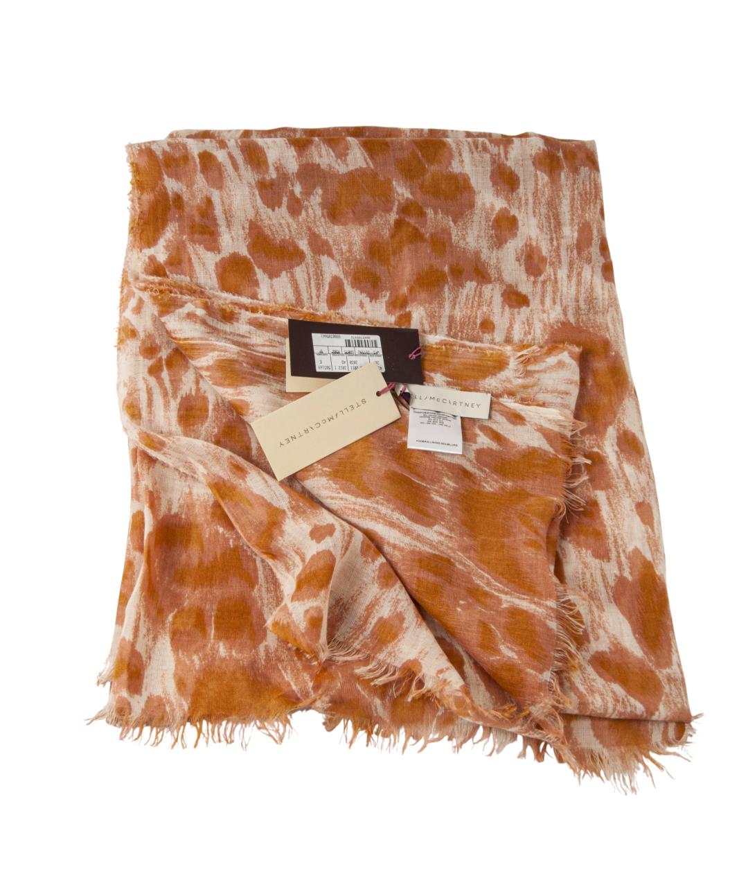 STELLA MCCARTNEY Оранжевый шелковый шарф, фото 3
