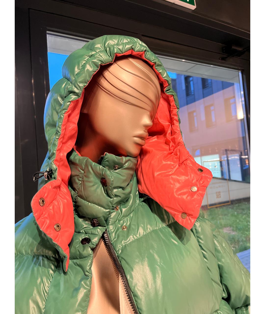 MONCLER Зеленый пуховик, фото 3