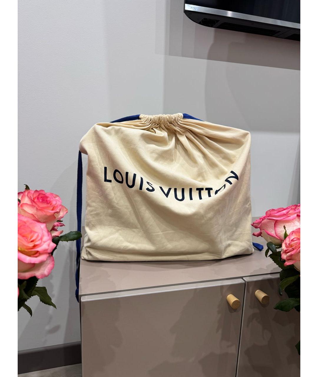 LOUIS VUITTON Черная кожаная сумка тоут, фото 8