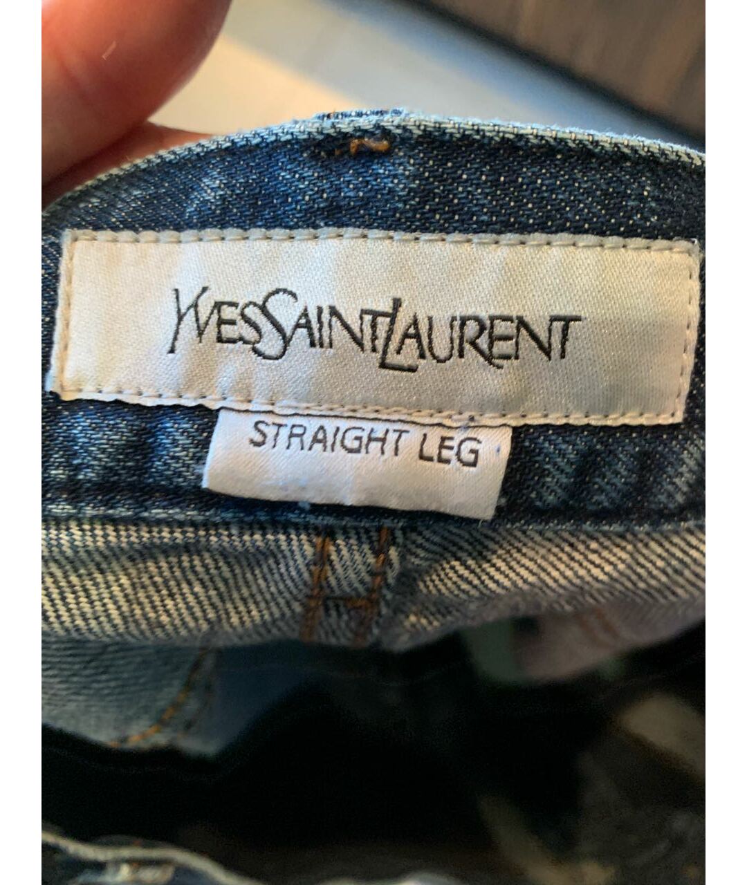 SAINT LAURENT Синие прямые джинсы, фото 4