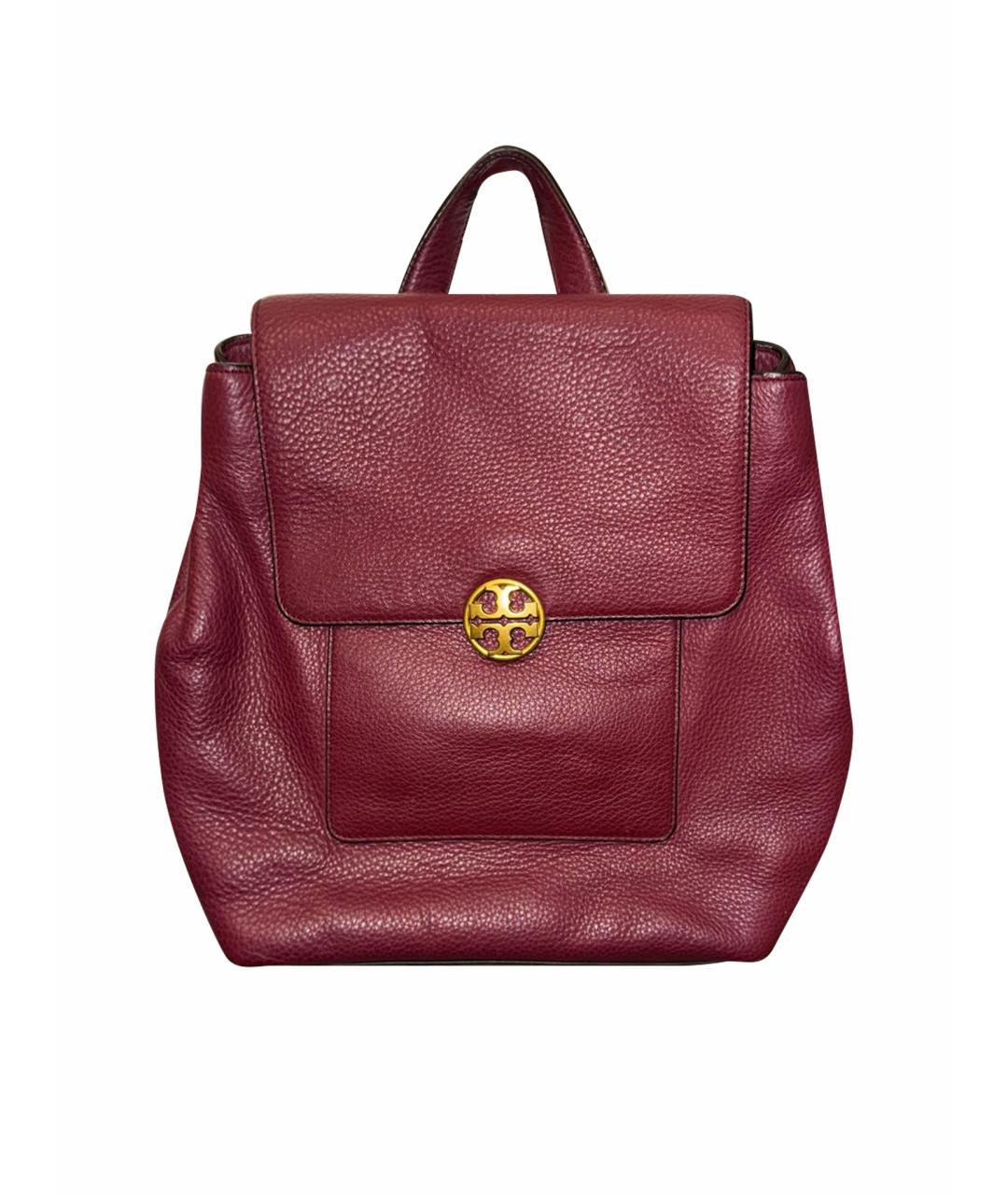 TORY BURCH Бордовый кожаный рюкзак, фото 1