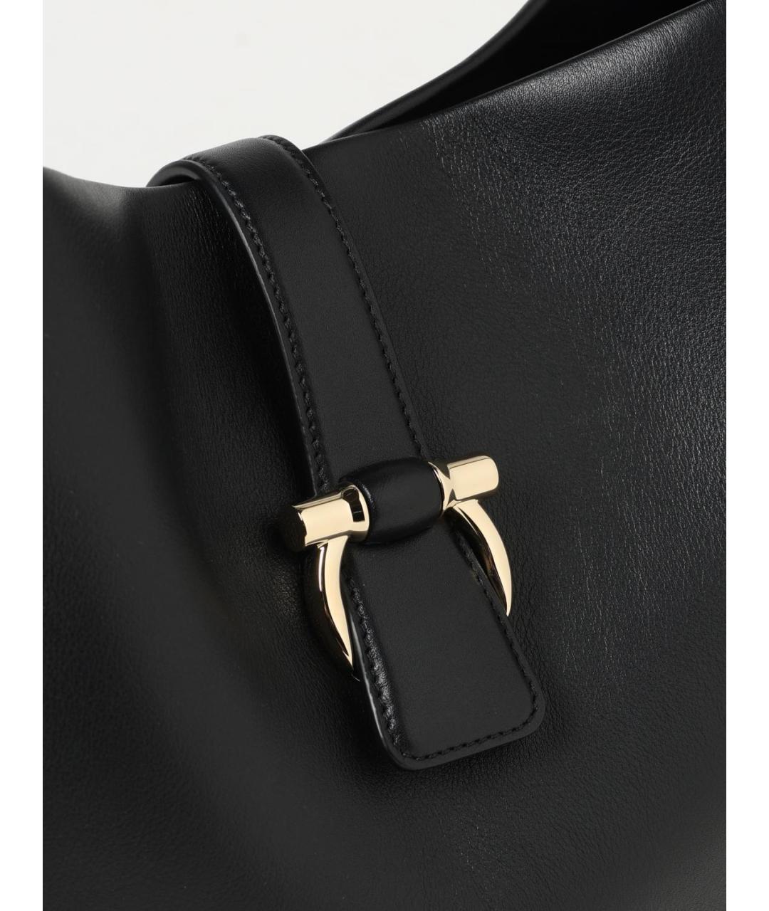 FERRAGAMO Черная кожаная сумка тоут, фото 4