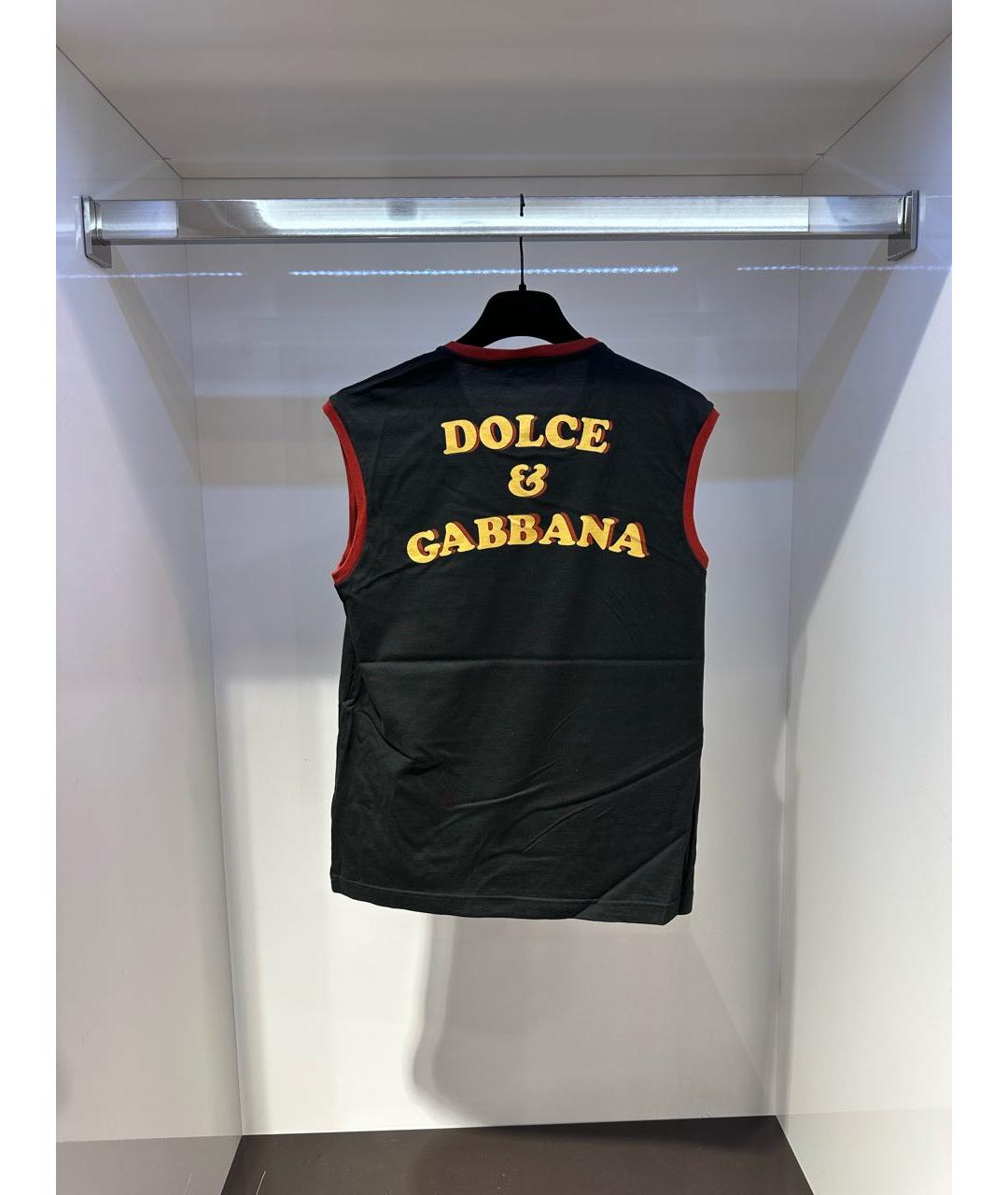 DOLCE&GABBANA Черная хлопковая футболка, фото 3