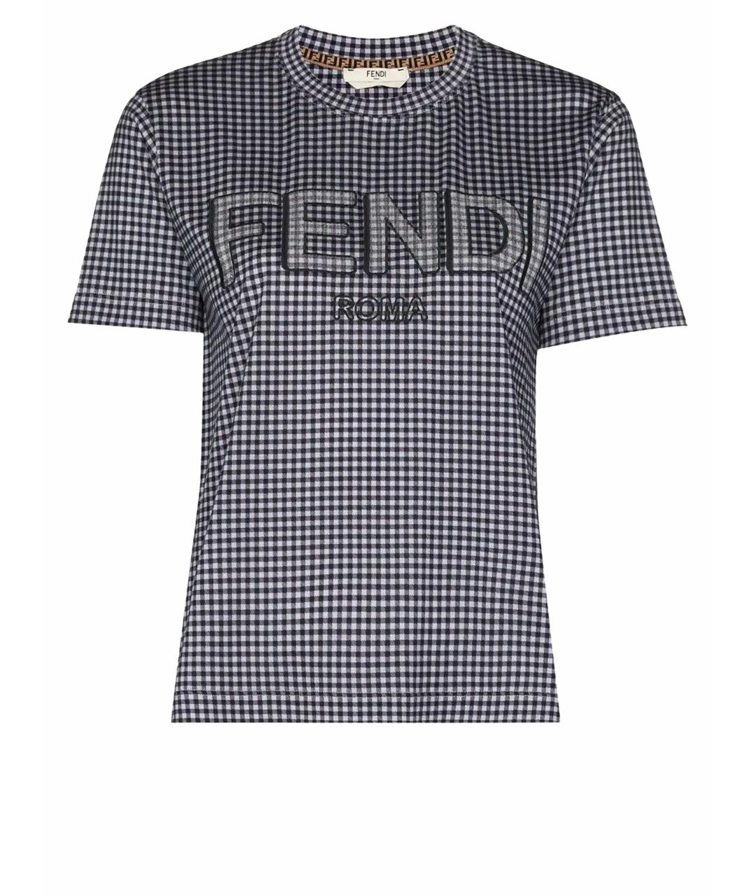 FENDI Темно-синяя хлопковая футболка, фото 1