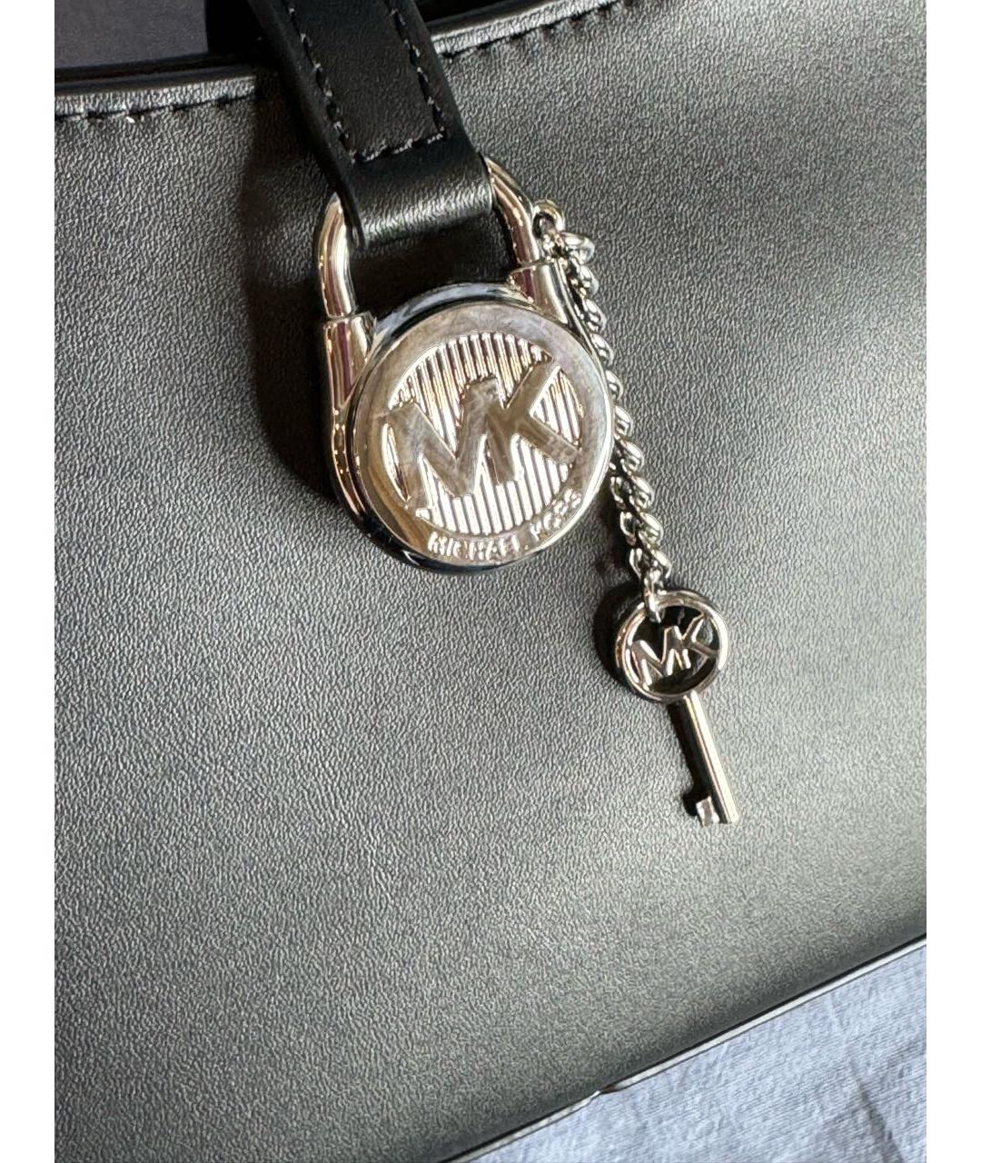 MICHAEL KORS Черная кожаная сумка через плечо, фото 5