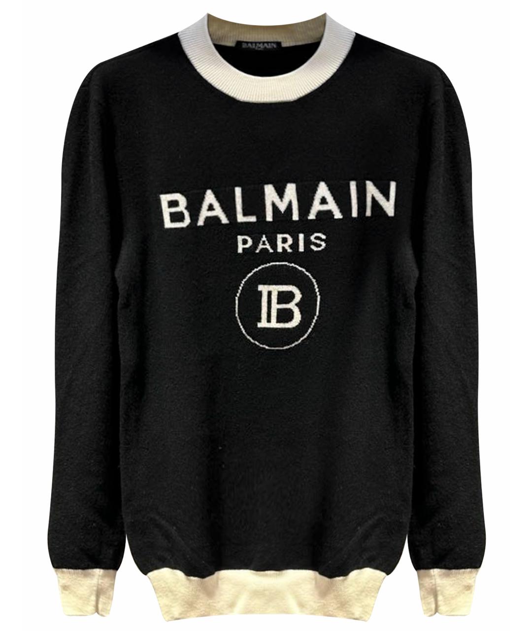 BALMAIN Черный кашемировый джемпер / свитер, фото 1