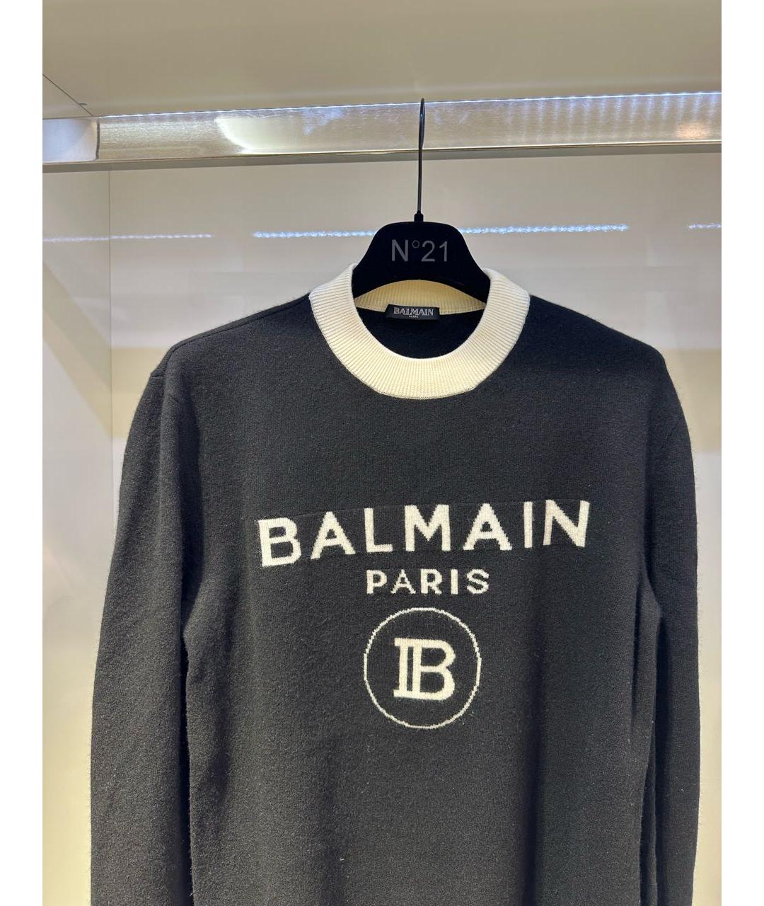 BALMAIN Черный кашемировый джемпер / свитер, фото 2