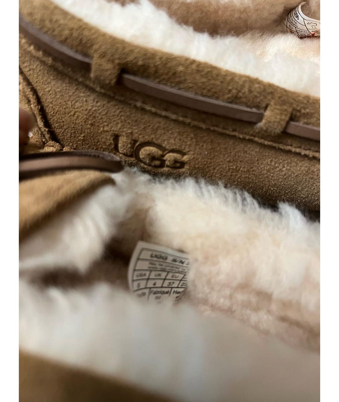 UGG AUSTRALIA Горчичные замшевые мокасины, фото 5