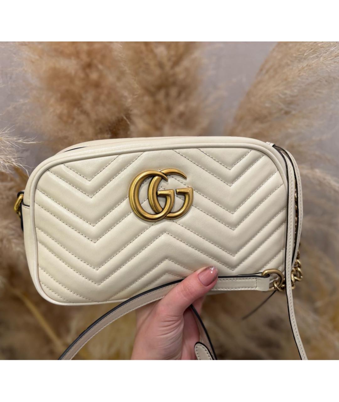 GUCCI Бежевая кожаная сумка через плечо, фото 3