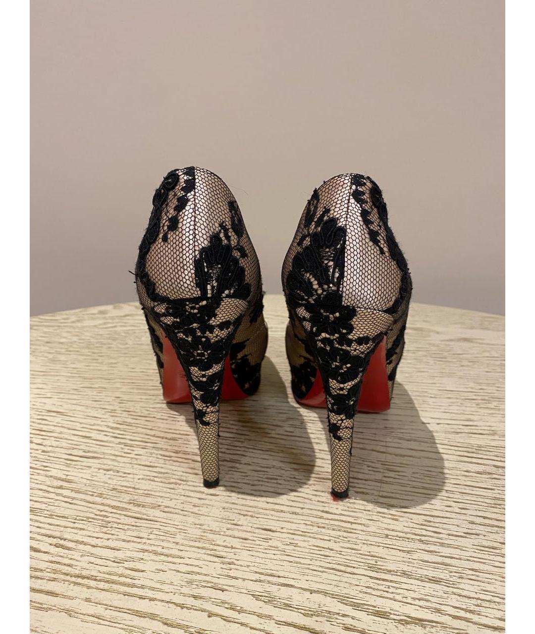 CHRISTIAN LOUBOUTIN Черные кожаные туфли, фото 4