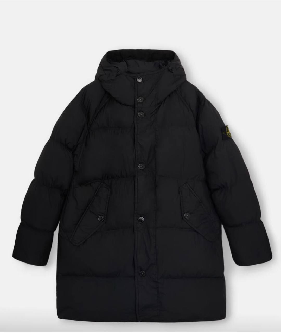 STONE ISLAND Черный полиэстеровый пуховик, фото 6